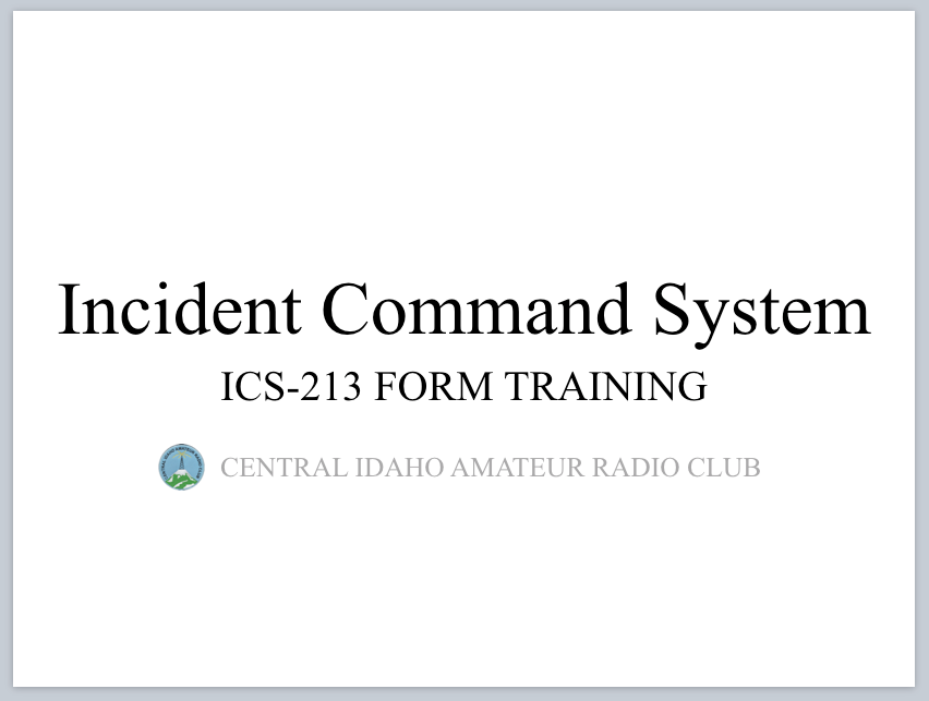 ICS-213 TRAINING