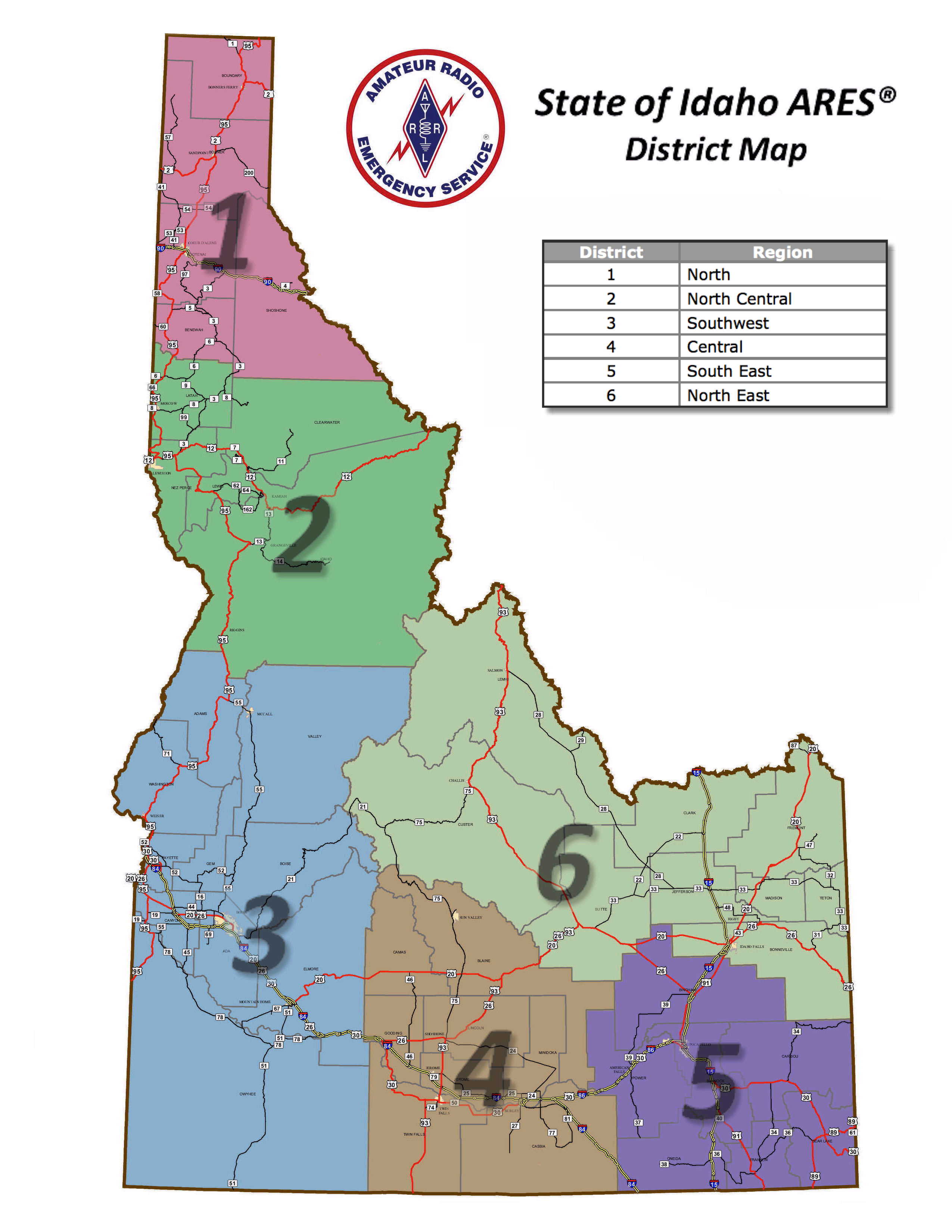 [IDAHO ARES DISTRICTS MAP]